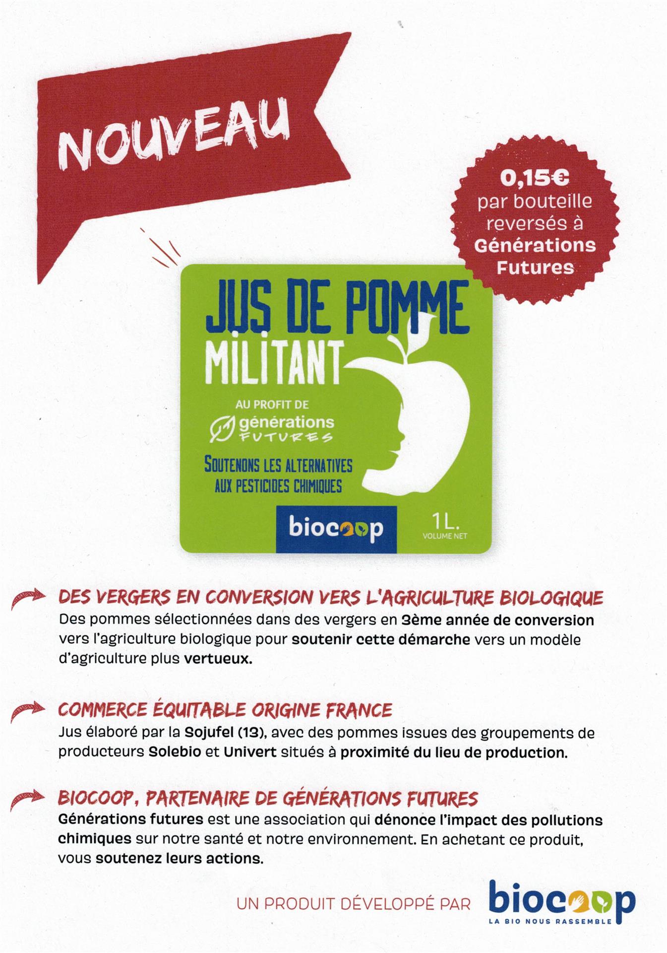 Croquez le jus de pomme militant Biocoop